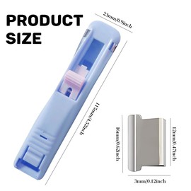 Pack of 3 Staple Dispenser, Clam Clip Dispenser with 100 Clips for Fixing Loose Leaf Paper Bookbinding Documents Reports Tasks Paper Clips Dispenser Staple-Free Stapler Stapler without Clips