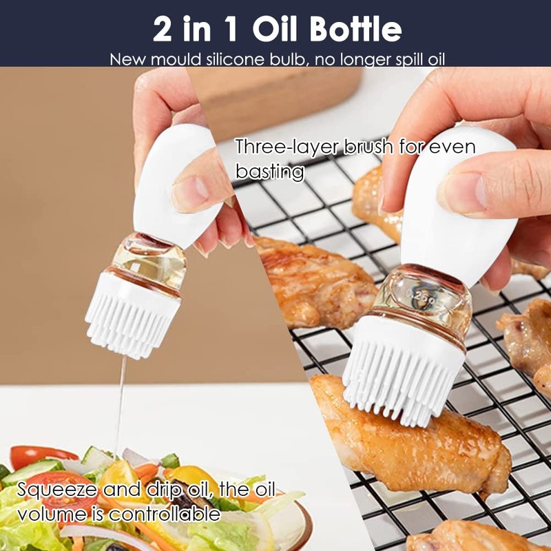 TINMIX Oil Dispenser with Brush - Glass Olive Oil Dispenser