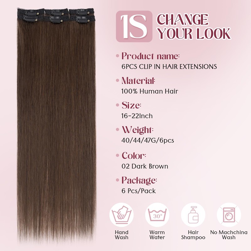 S-noilite Clip in Human Hair Extensions,Remy Single Clip in Hair