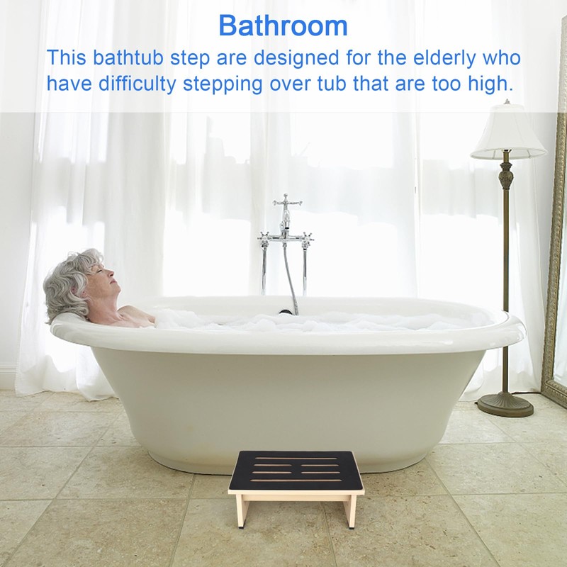 One Step Stool for Adults Seniors with Non-Slip Rubber Stepping
