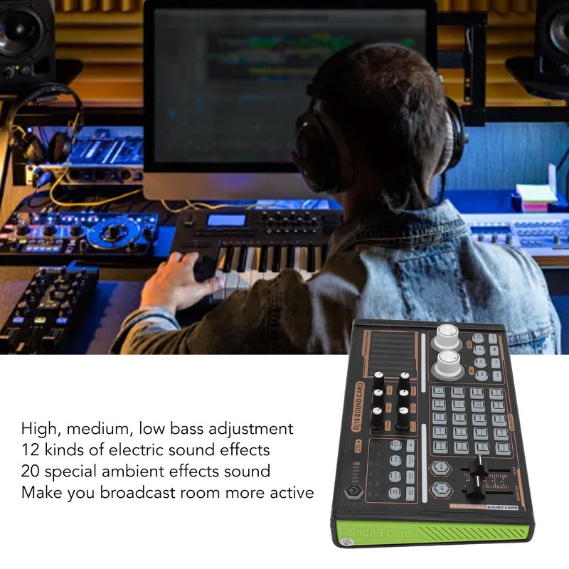 Sound Mixer Multi Sound Effects Noise Reduction Colorful Lights DJ18