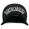North Carolina Offset Cursive Writing Snapback Baseball Cap (Black/White), One