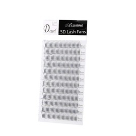 Eyelash Extension 5D Volume Lash D Curl Thickness 0.07mm by Alluring (D 0.07 x mix (7-14mm))
