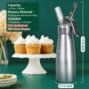 Whipped Cream Dispenser, 1 Pint Aluminum Cream Whipper with 6