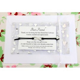 Lucor Best Friends Gifts | Friendship Gifts | Infinity Wish Bracelet | Graduation Gifts | Christmas Birthday Gifts | Gifts for Friends(Black)