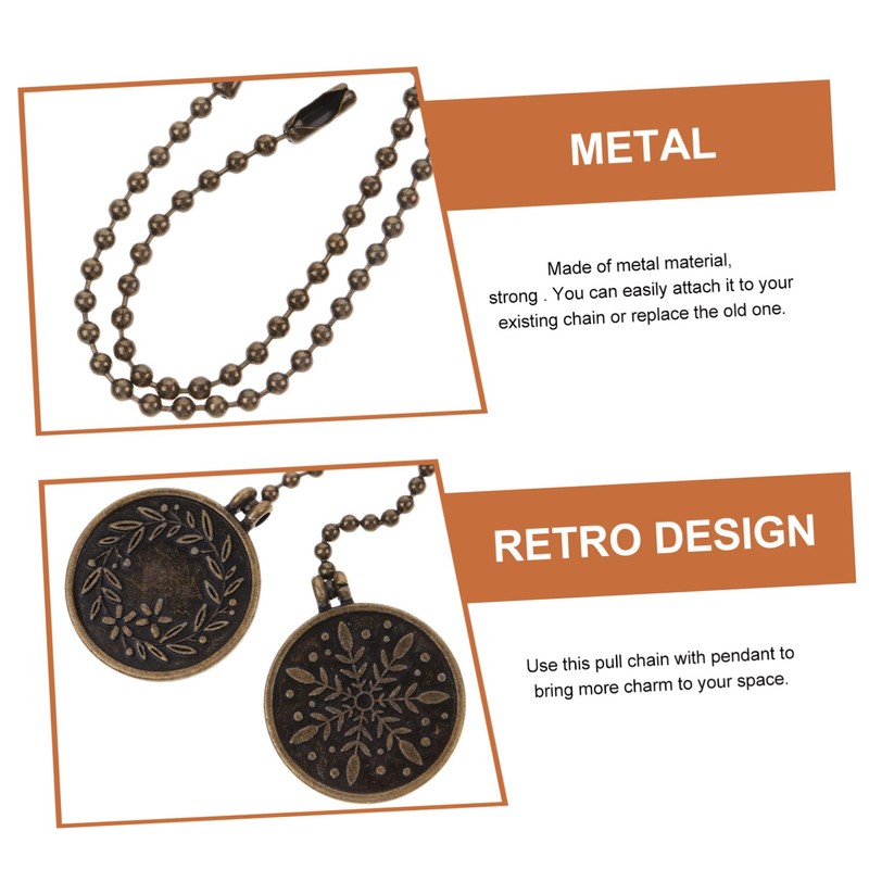 Gadpiparty Ceiling Fan Pull Chain Extension Decorative Metal Pull Chains