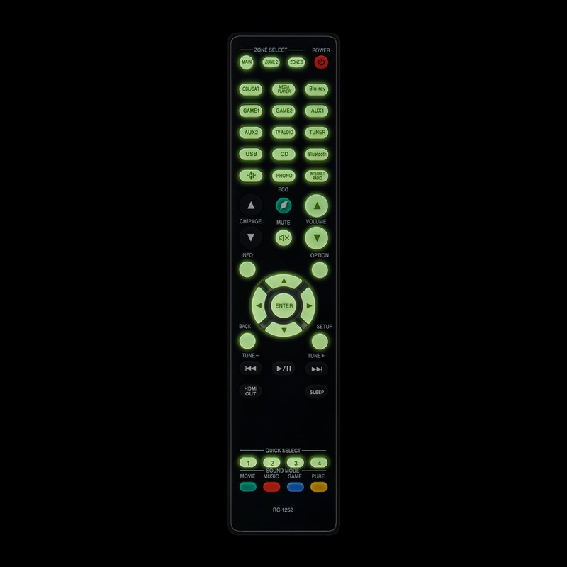 Replacement Remote Control RC-1252 Applicable for Denon AVR-X4800H 9.4-Ch Receiver