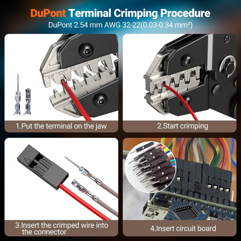Preciva Crimping Tool Connector kit - AWG28-16/0.08-1.5mm² Ratcheting Crimper with