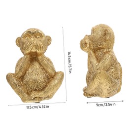 STOBAZA Delicate Resin Monkey Figurine Stylish Home Desktop Ornament Compact Monkey Sculpture for Cute Decor for Bedroom Office Spaces