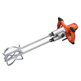 Electric Mortar Mixer,Anti-Slip Handheld Double Paddle Mortar Mixer Dual High Low Gear Speed Paint Cement Grout 1600W 1800W Mixer Stirring Tool for Stirring Plaster Mortar Paint Cement Grout (1800W)