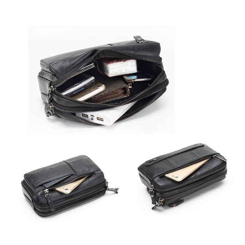 Meigardass Men's Clutch Bag, Genuine Leather, Popular, Simple, Lightweight, Large