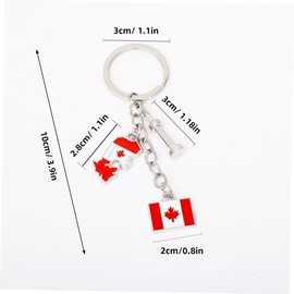 Llavero Metálico Decorativo Patriotas Bandera de Canadá, Recuerdos de Aleación de Zinc, 2 Piezas para Bolsas y Teléfonos