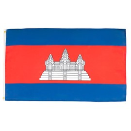 AZ FLAG - Cambodia Flag - 3x5 Ft - Light Polyester Cambodian Banner with Two Brass Eyelets - Fade Resistant - Vivid Colors - 3' x 5' Feet - 150x90 Cm