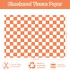 Whaline 100 Sheets Checkered Tissue Paper Orange White Plaid Gift