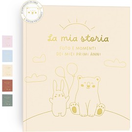 HuBorns - Mein Erstes Jahr Babyalbum bis 5 Jahre zum Einkleben von Fotos und Schreiben mit 50+ Seiten und Stickern, Fotoalbum Baby Mädchen und Jungen, Erinnerungsbuch Ideal als Geschenke zur Geburt