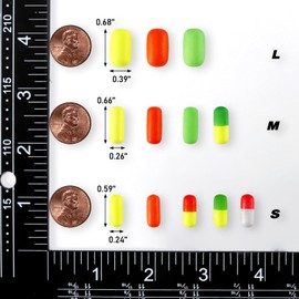 Alwonder 100 Pk Bulk Fishing Rig Floats, Yellow, Small Size