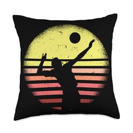 Volleyball Net Outdoor Volleyball Essentials Sunset Team Volleyball Arm Sleeves Volley Ball Throw Pillow, 18x18, Multicolor