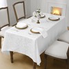 Romanstile Jacquard Rectangle Tablecloth, Waterproof Elegant Damask Curly Floral Pattern