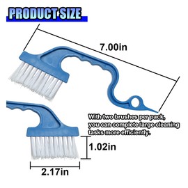ZIMISI 2PCS Car Crevice Cleaning Brush, Window Cleaner Tool, Plastic Detailing Brush with Ergonomic Handle, Hard Bristle Window Track Cleaner, Car Cleaning Tools for Home, Bathroom (Blue)