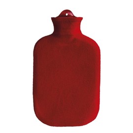 Sanger 2 Litre Hot Water Bottle With Red Comfortable Removable Fleece Cover