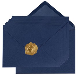 100 Pieces A7 Envelopes Colorful 5x7 Envelopes for Greeting Cards, Birthday, Weddings, Baby Shower Invitation Cards (Navy Blue, 5.24 x 7.24 Inches)