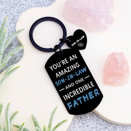 Uerifr Son In Law Gifts Ideas Keychain for Men Cool Birthday Gift for Son In Law Wedding Christmas Stocking Stuffers for Him