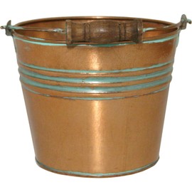 Robert Allen MPT01624 Banded 6" Bucket Planter-Vintage Copper, 1