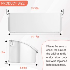 Upgrade 240356401 Durable Refrigerator Door Shelf Replace, Length 15.38", Compatible frigidaire and electrolux Side Bin, Top 2 shelves on Refrigerator Side, Replace 240356402,240356409,240356406