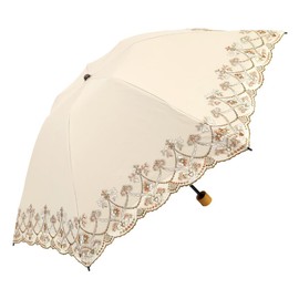 Shinoisley Modern Parasol, Full Shade, UV Protection, Folding Umbrella, For Both Sunny and Rainy Weather, 100% Shading Rate, 100% UV Protection, Heat Insulation, Heat Dissipation, Marble, Embroidery, Cool, Cute, Beautiful, Lightweight, Mother's Day, Gift (Mocha)