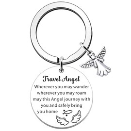 SDOFY Guardian Angel Keyring Guardian Angel Gifts Travel Angel Pendant Keychain Good Luck Gifts for Women Travel Gifts for Women Family Friends Graduation Gifts