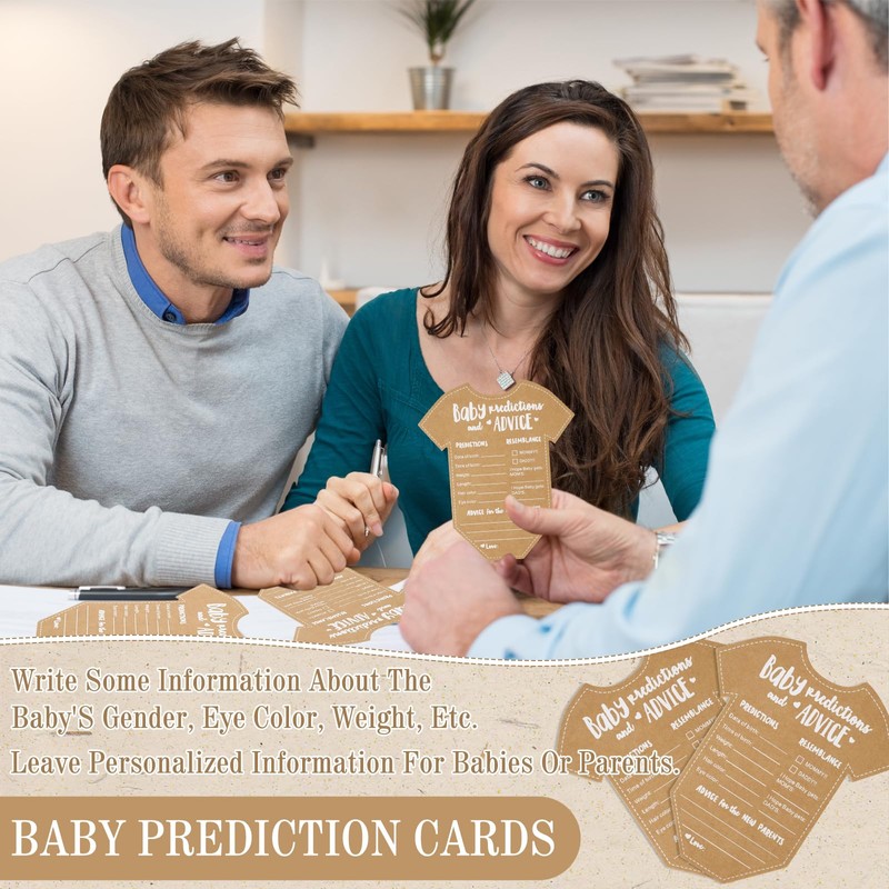 40 Pcs Baby Prediction Cards, Kraft Paper, for Predicting Baby’s