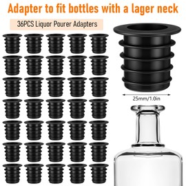 Maxdot 36 Pack Liquor Pourer Adapters for Large Olive Oil Bottles and Liquor Bottles, up to 1inch/25mm Neck Bottle, Converts Regular Size Spout to Large Pouring Spout