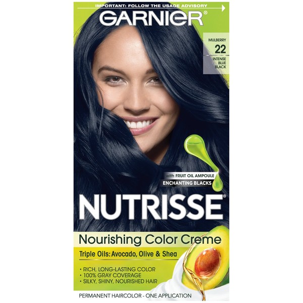 Garnier Nutrisse Nourishing Color Creme Nourishing Color Creme 22 - Intense Blue Black (Packaging May Vary)