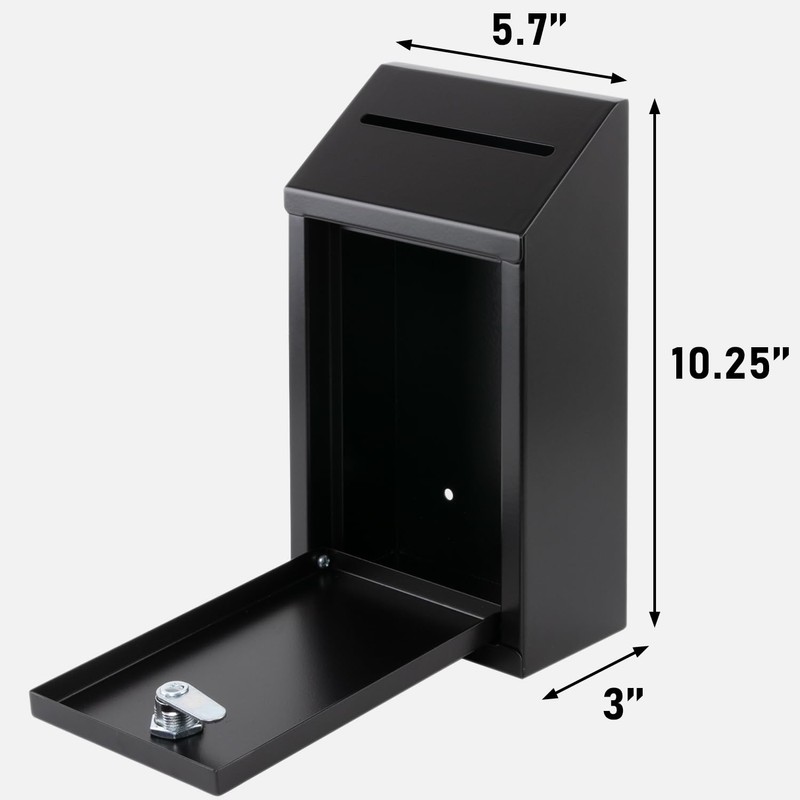 EIENHOSHI Metal Donation Box with Lock, Wall Mounted, Suggestion Box