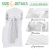 120 PCS Silver Satin Chair Sashes, 7 x 108 Inch