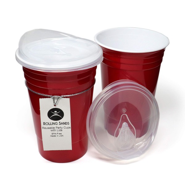 Rolling Sands Reusable BPA-Free 16 Ounce Red Party Cups with