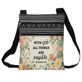 LiuenMgg Bible Quotes Messenger Bag Small Ethnic Pattern Printed Adjustable Strap Crossbody Zipper Bag Phone Bag Wallet Cute Shoulder Handbag for Christians Women -2