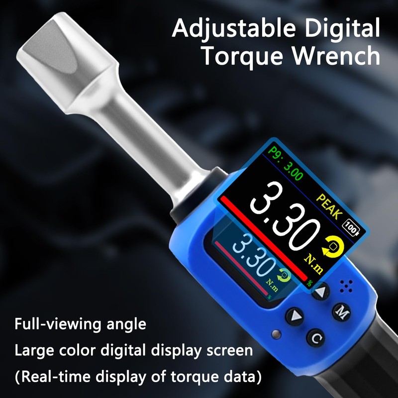 Adjustable Digital Torque Wrench, Hvac Torque Wrench 5-99.6Ft-lbs/6.8-135Nm