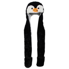 Gorro de felpa con diseño de animales: talla única para adultos y niños/gorro suave y cálido, Pingüino, Small-Large