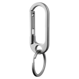 Prometheism Stainless Steel Keychain, Keyring Clip Holder Organizer for Home and Car,Carabiner Keys Finder, Silver, Small