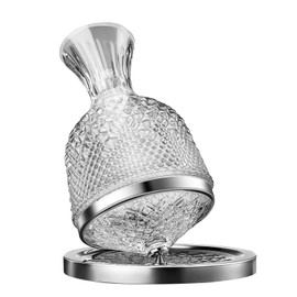 Spinning Wine Decanter, Thickened Glass Crystal Decanter, 360 Rotation, Quick Sobering Up, Essential Wine Accessories, Ideal Wine Gift For Wine Collectors And Enthusiasts