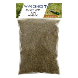 WWS War World Scenics WWScenics | 2 mm Ununiform Static Grass Fibres | 500 g | WSG2-042 | Grass for Model Railway and Model Making