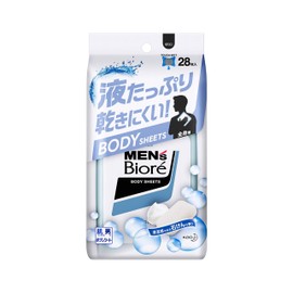 Men's Biore Body Sheet, Clean, Soap Scent, 28 Pieces, Other Body