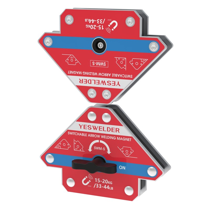 YESWELDER Switchable Arrow Welding Magnet 2 Pieces 33-44LBs On/Off Switch