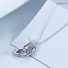 AOBOCO Sterling Silver Butterfly Necklace with Blue Crystals from Austria