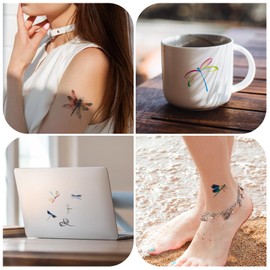 60 Pieces Dragonfly Temporary Tattoos, Birthday Party Decorations Favors Supplies Decor, Cute Insect Dragonflies Tattoo Stickers Gifts for Kids Boys Girls School Prizes