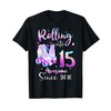 Rolling Into 15yr Old Awesome 15th Birthday Roller Skate T-Shirt