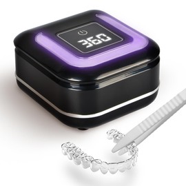 FSA HSA Eligible | 2-in-1 Ultrasonic & U-V Dental Cleaner, 42kHz Deep Cleaning Machine with Digital Timer, 180ml Pod for Retainers, Aligners, Mouth Guards | Viewing Port