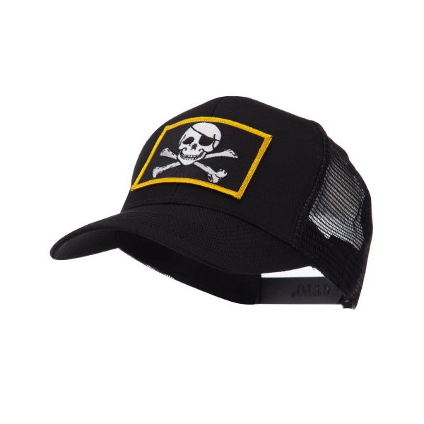 e4Hats.com Skull and Choppers Embroidered Military Patched Mesh Cap - Jolly Roger OSFM