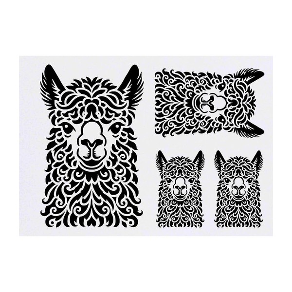 Azeeda 4 x 'Lama Gesicht' Temporäre Tattoos - Wasserfest, Hautfreundlich